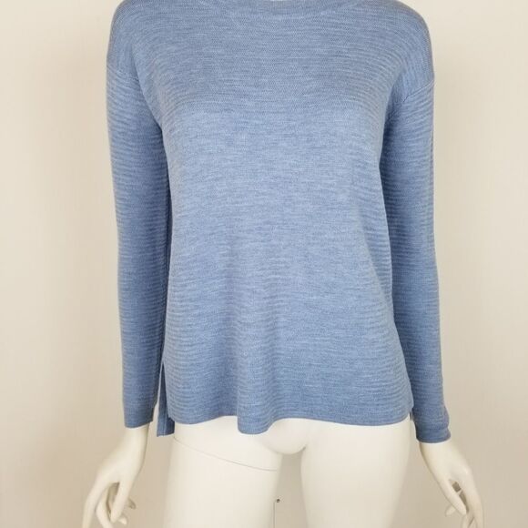 J. Crew Blue Merino Wool Swing Pullover Sweater - Picture 5 of 8